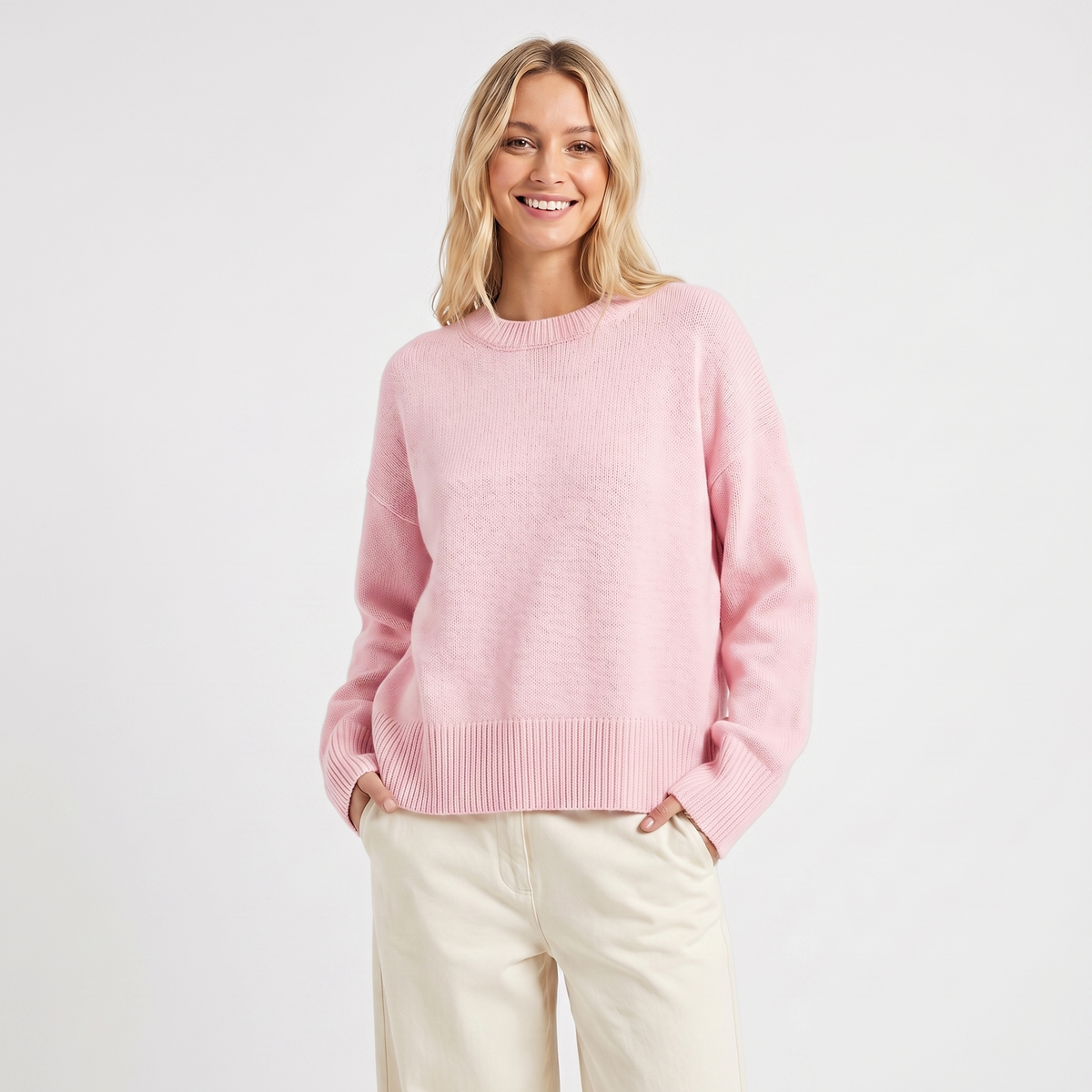 Women's Oversized Crewneck Knit Pullover Winter Sweater
