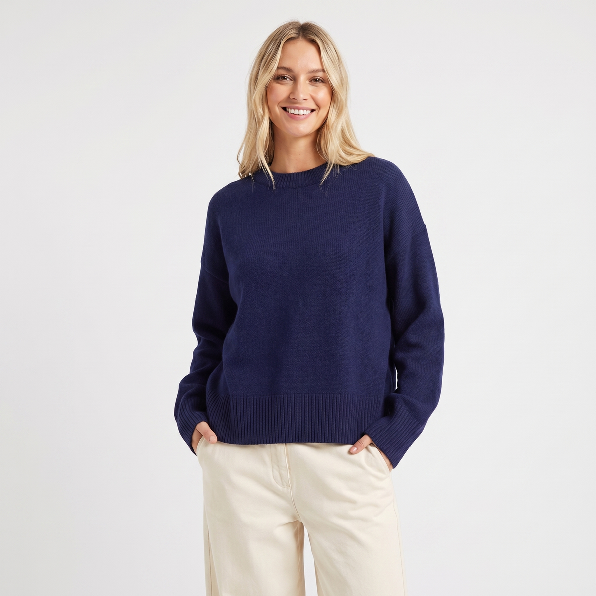 Women's Oversized Crewneck Knit Pullover Winter Sweater
