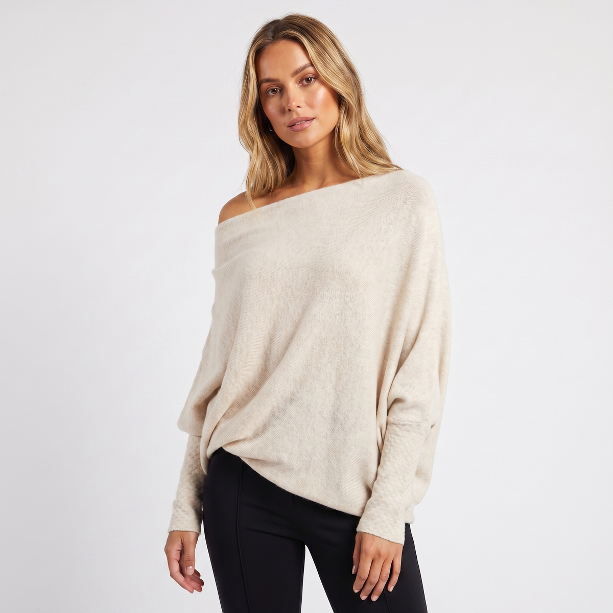 Women's Oversized Batwing Knit Pullover Winter Sweater