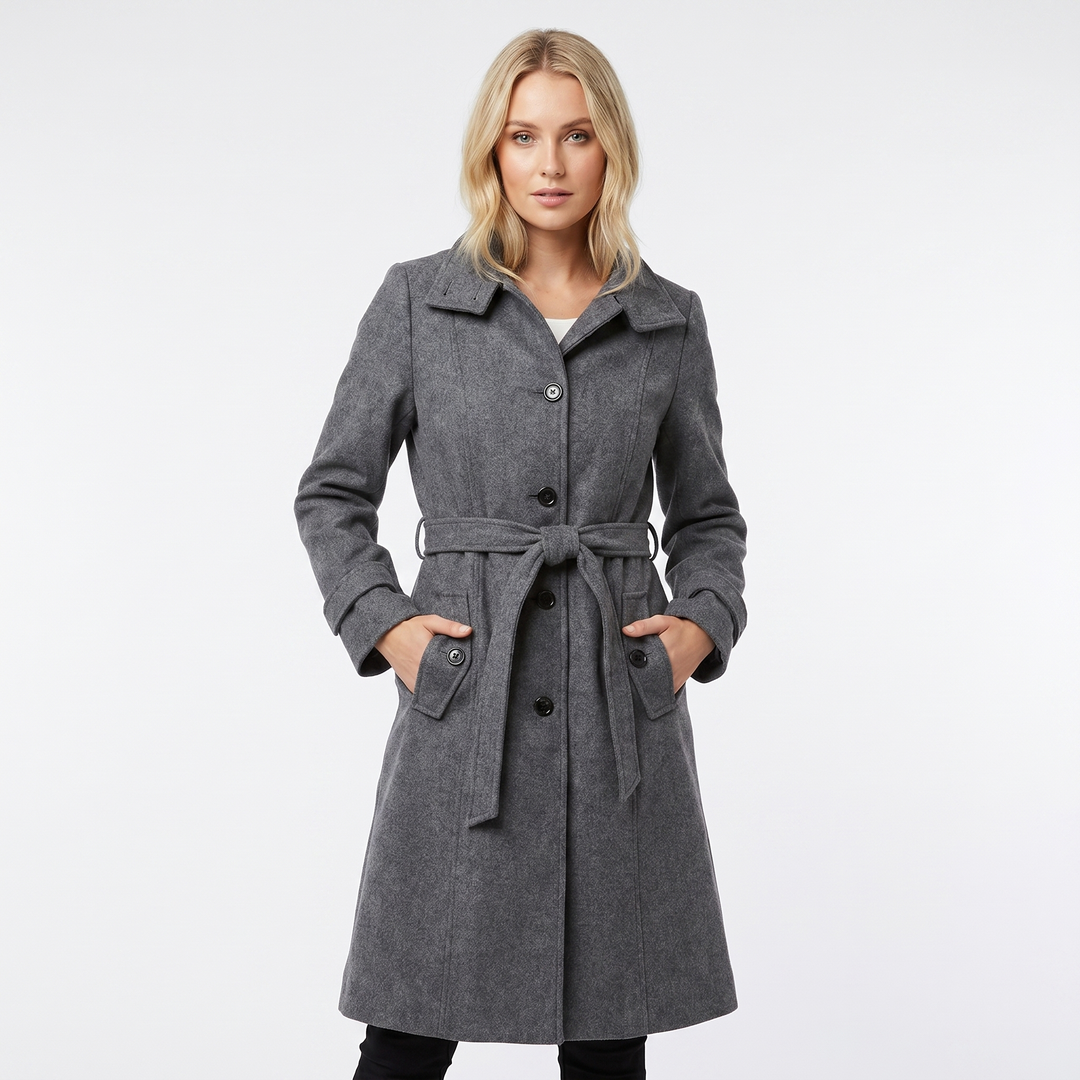 Gabardina clásica con cinturón para mujer