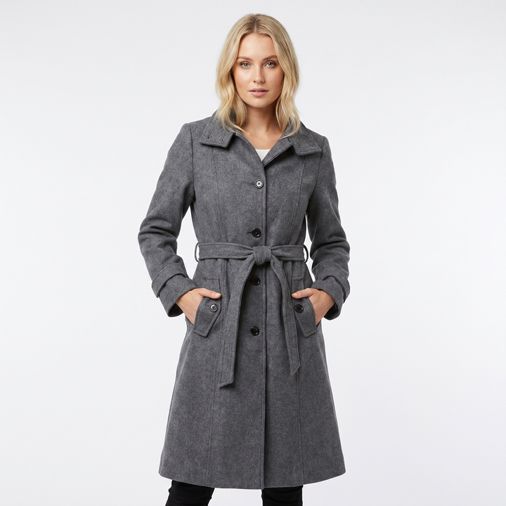 Gabardina clásica con cinturón para mujer
