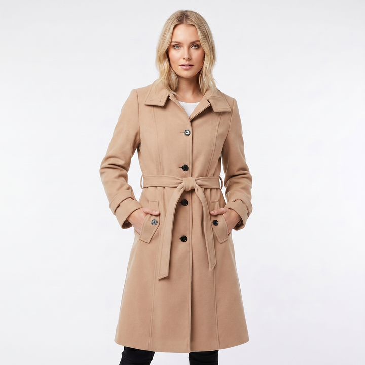 Gabardina clásica con cinturón para mujer