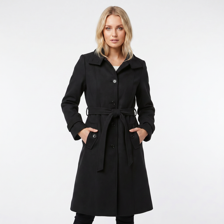 Gabardina clásica con cinturón para mujer