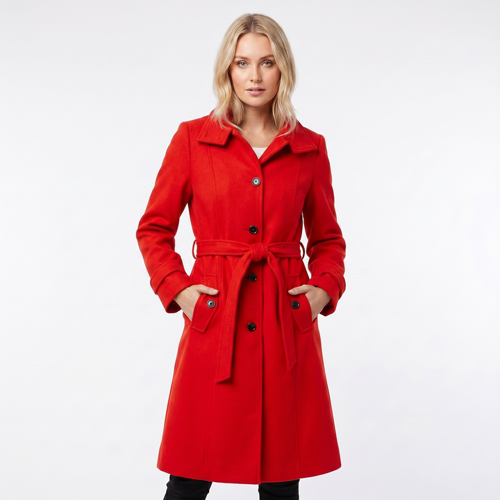 Gabardina clásica con cinturón para mujer