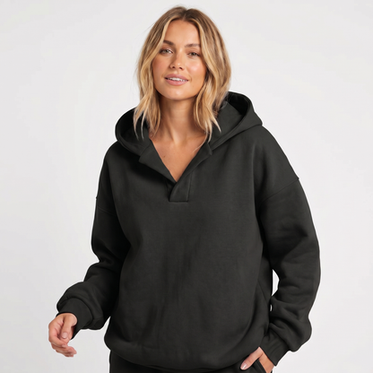 Women's Oversized Soft Fleece V-Notch Winter Sweater