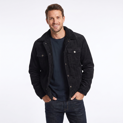 Men's Luxury Double-Sided Shearling Warm Bomber Jacket