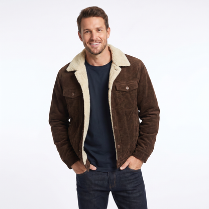 Men's Luxury Double-Sided Shearling Warm Bomber Jacket