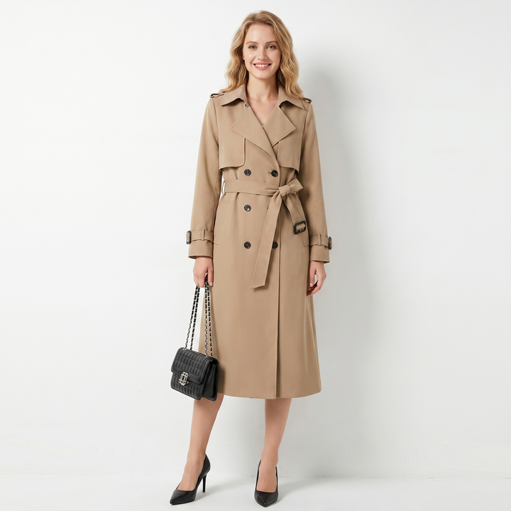 Gabardina clásica cruzada para mujer
