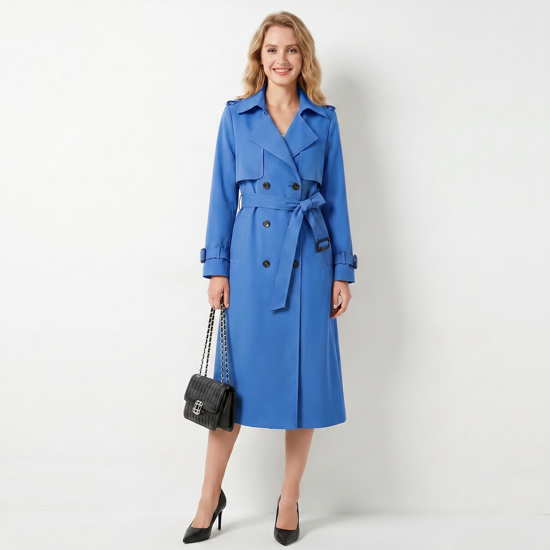 Gabardina clásica cruzada para mujer