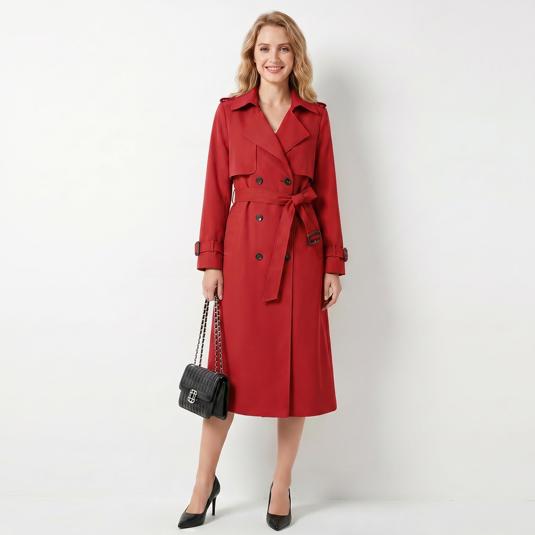 Gabardina clásica cruzada para mujer