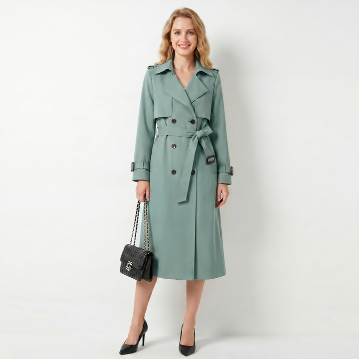 Gabardina clásica cruzada para mujer