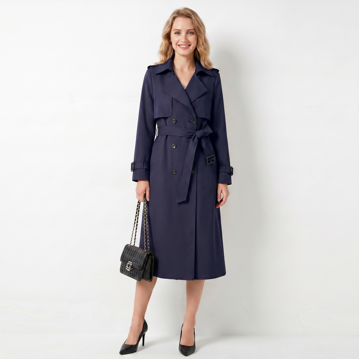 Women's Classic Double Breasted Trench Coat