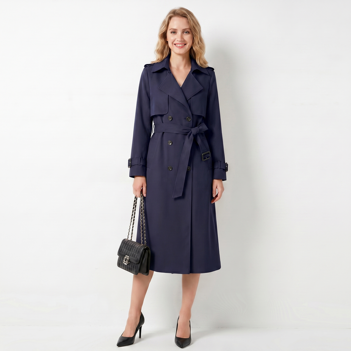 Gabardina clásica cruzada para mujer