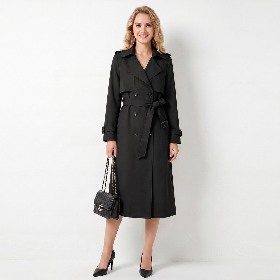 Gabardina clásica cruzada para mujer