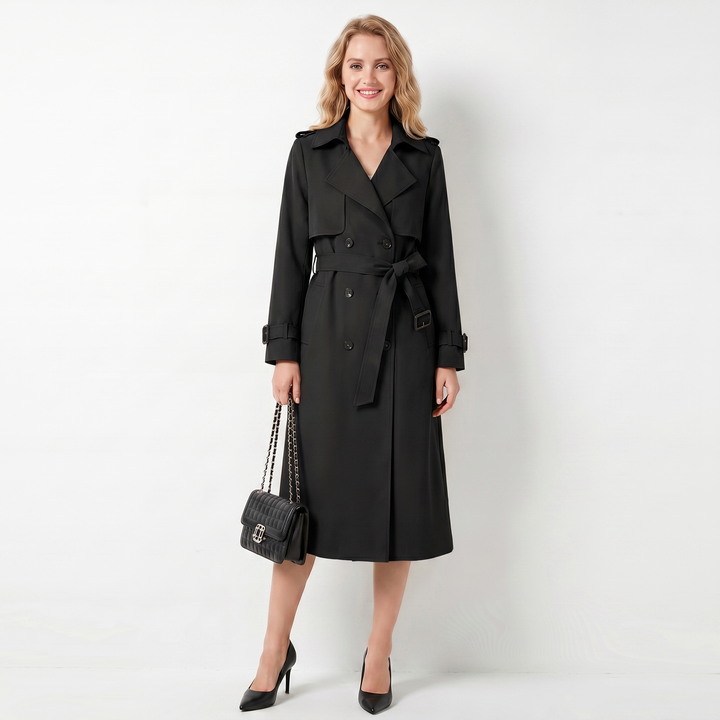 Gabardina clásica cruzada para mujer