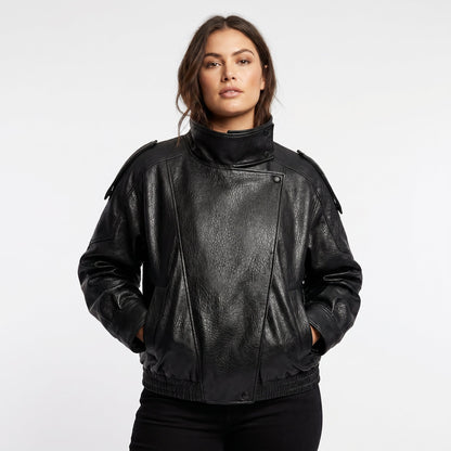 Women's Vintage Style Faux Leather Jacket