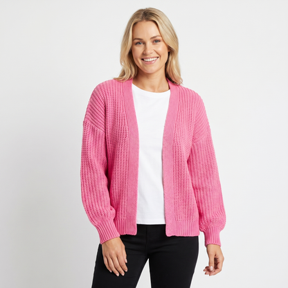 Women's Oversized Winter Cardigan Chunky Knit Open-Front