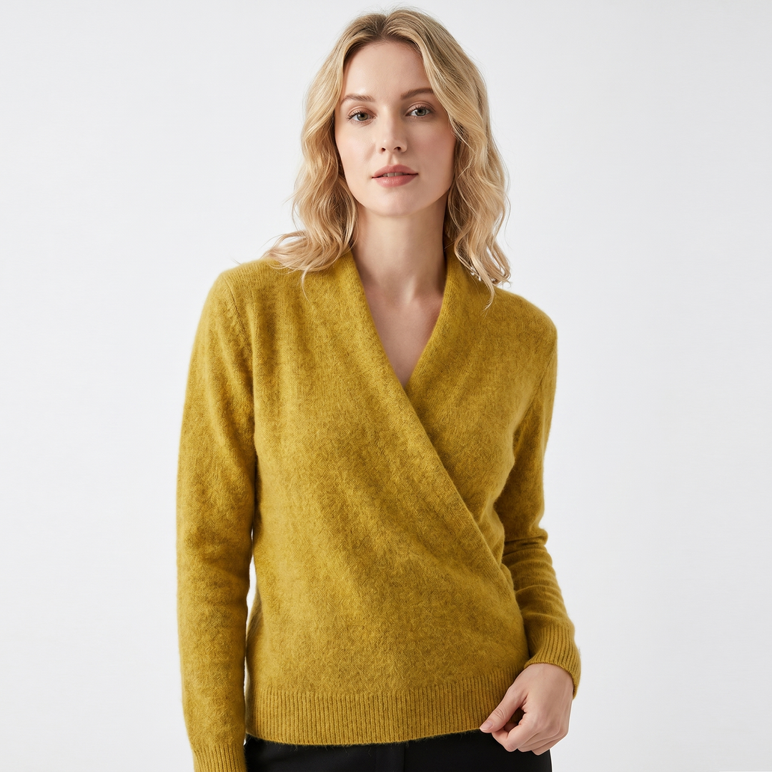 Jersey Cruzado de Mujer – Punto Suave Escote V Cruzado