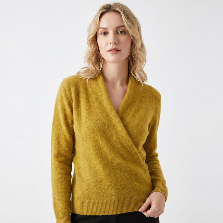 Jersey Cruzado de Mujer – Punto Suave Escote V Cruzado