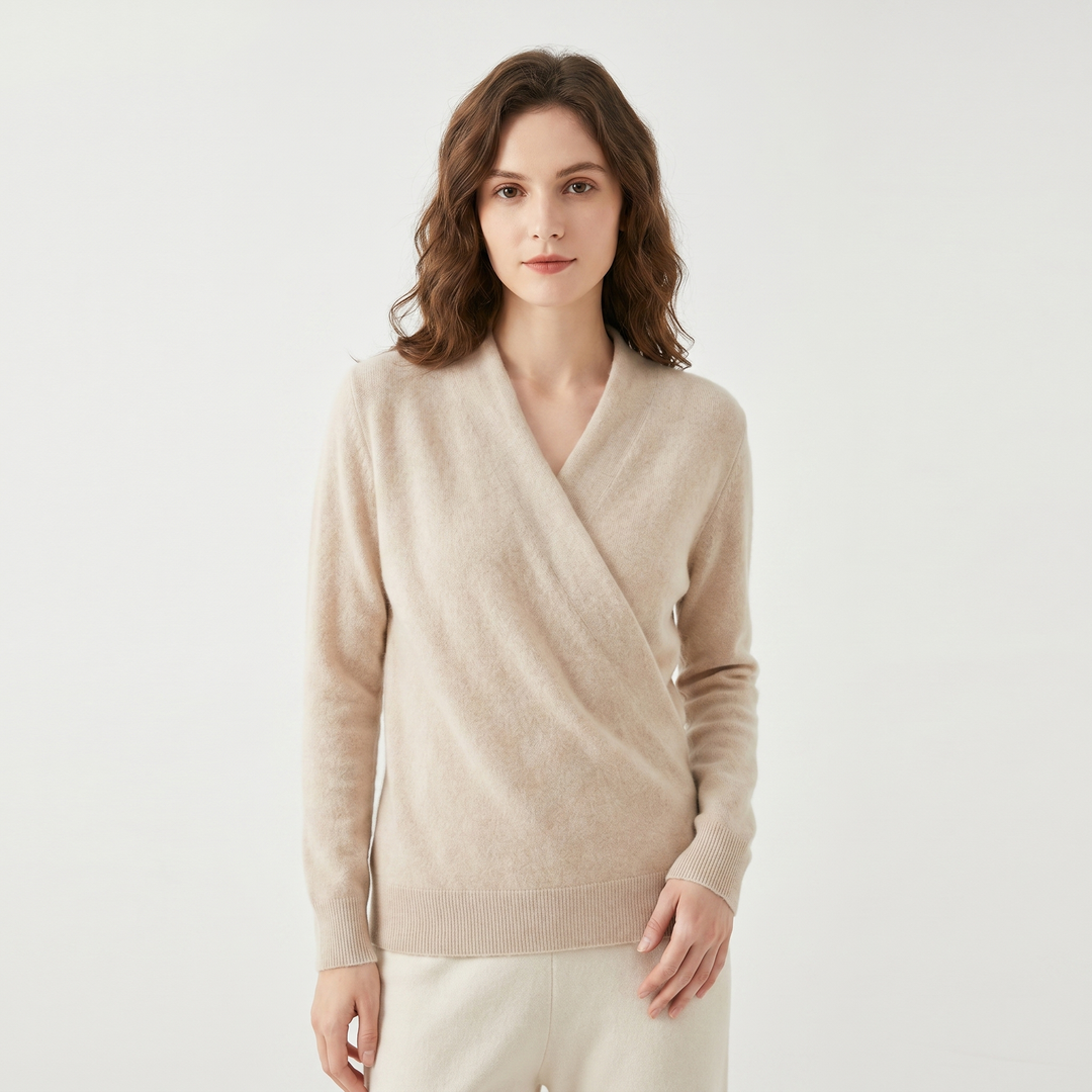 Jersey Cruzado de Mujer – Punto Suave Escote V Cruzado