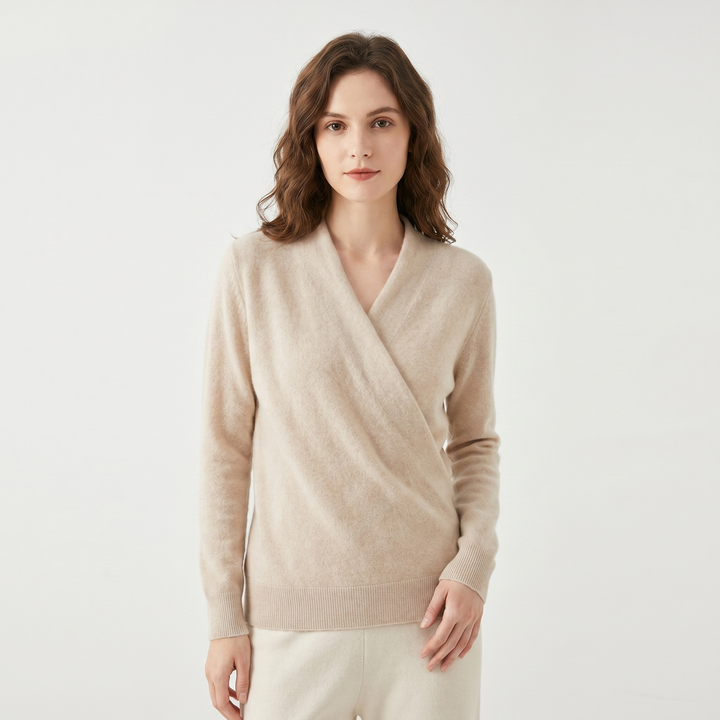 Jersey Cruzado de Mujer – Punto Suave Escote V Cruzado