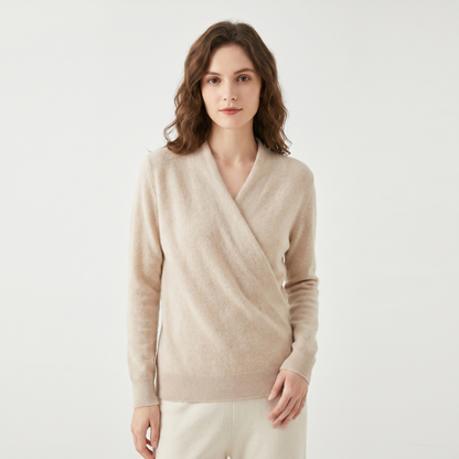Women's Crossover Winter Sweater Womens Soft Knit V-Neck Wrap Front