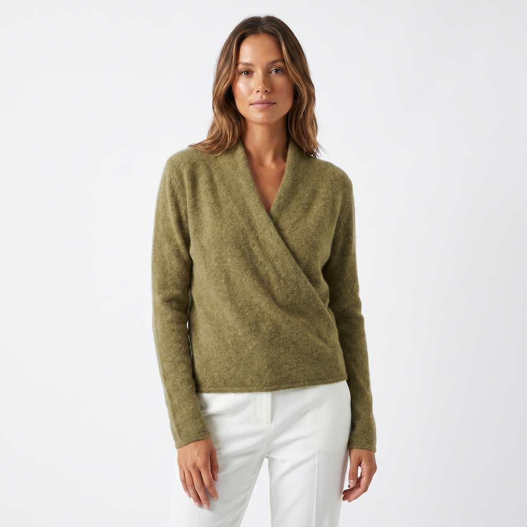 Jersey Cruzado de Mujer – Punto Suave Escote V Cruzado