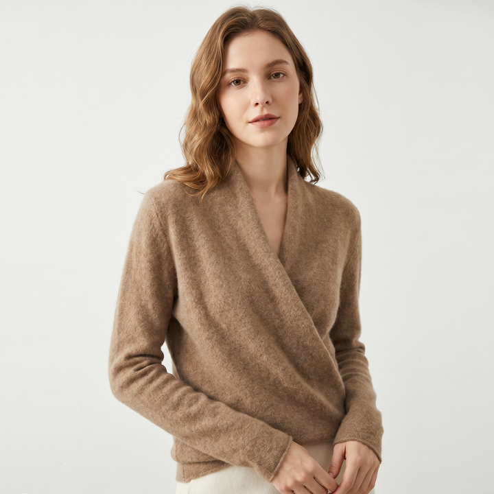 Jersey Cruzado de Mujer – Punto Suave Escote V Cruzado