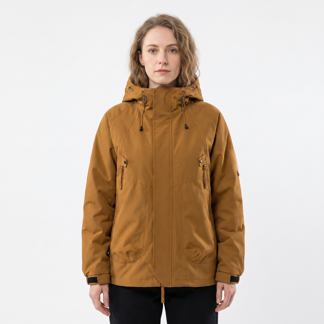 Chaqueta impermeable para mujer – Exterior con capucha, impermeable, multi-bolsillos