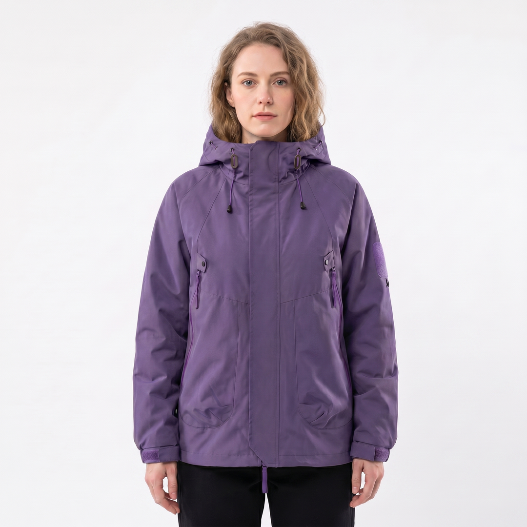 Chaqueta impermeable para mujer – Exterior con capucha, impermeable, multi-bolsillos