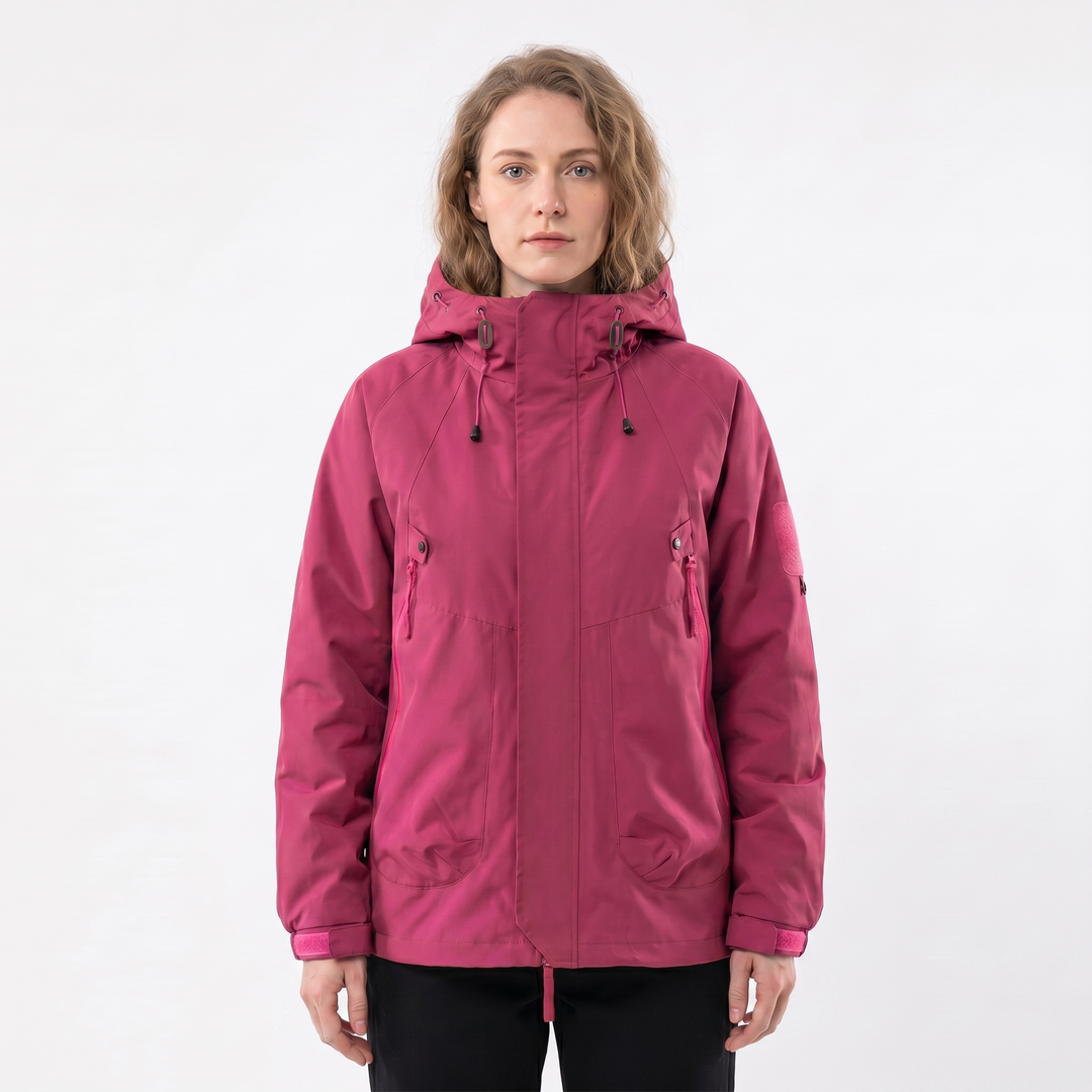 Chaqueta impermeable para mujer – Exterior con capucha, impermeable, multi-bolsillos