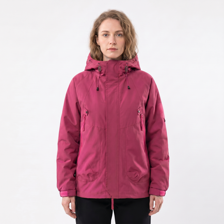 Chaqueta impermeable para mujer – Exterior con capucha, impermeable, multi-bolsillos