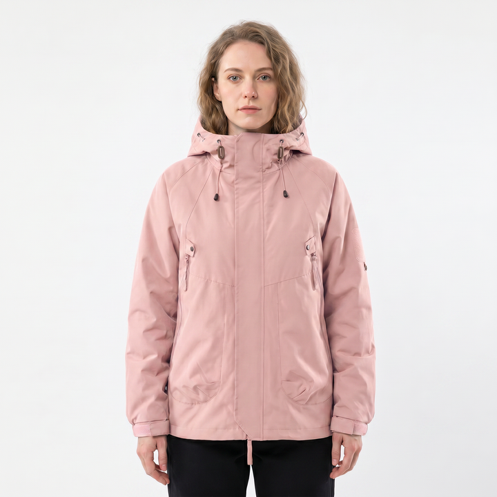 Chaqueta impermeable para mujer – Exterior con capucha, impermeable, multi-bolsillos