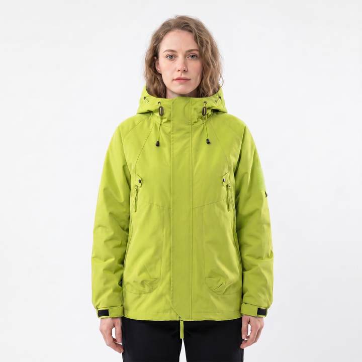 Chaqueta impermeable para mujer – Exterior con capucha, impermeable, multi-bolsillos