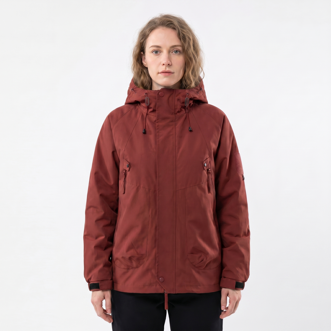 Chaqueta impermeable para mujer – Exterior con capucha, impermeable, multi-bolsillos