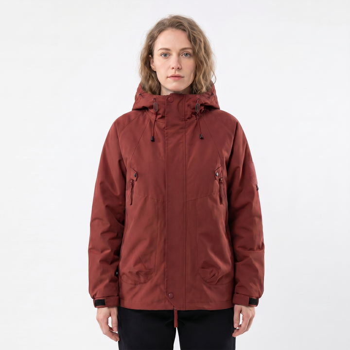 Chaqueta impermeable para mujer – Exterior con capucha, impermeable, multi-bolsillos