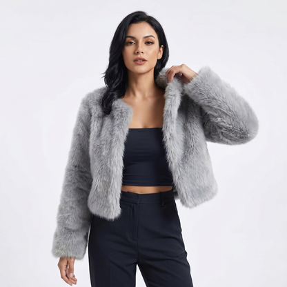 Women's Short Cardigan Fur Coat