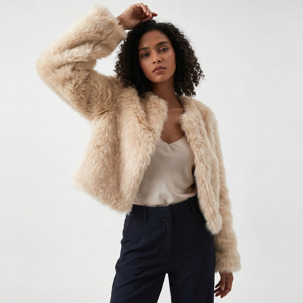 Women's Short Cardigan Fur Coat