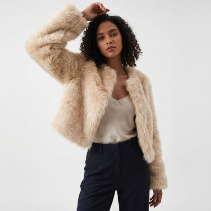 Women's Short Cardigan Fur Coat