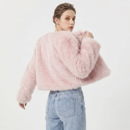 Women's Short Cardigan Fur Coat