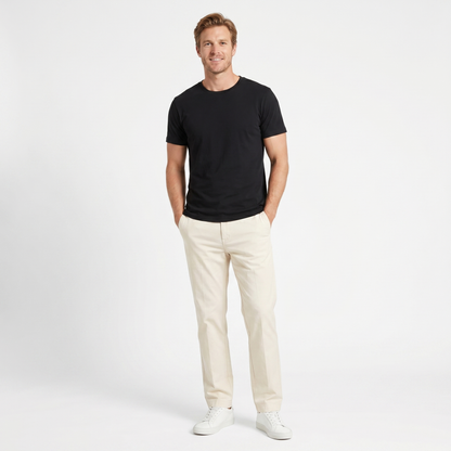 Men's Straight Leg Chino Flat Front Elasticated Waist Autumn
