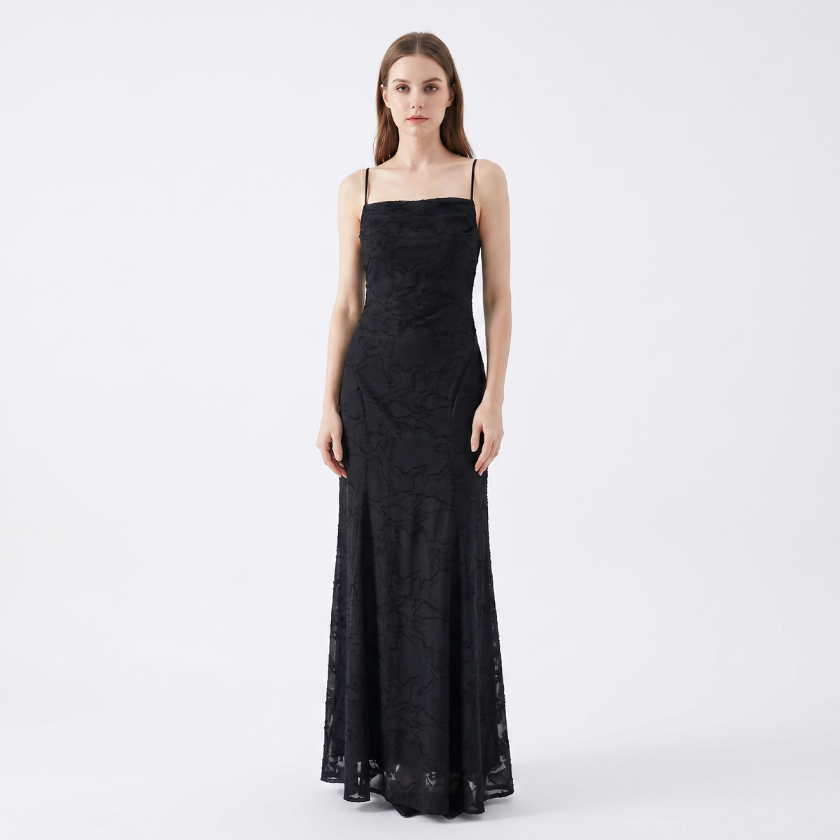 Women's Lace Maxi Dress Spaghetti Strap Cowl Neck A-Line Formal Evening