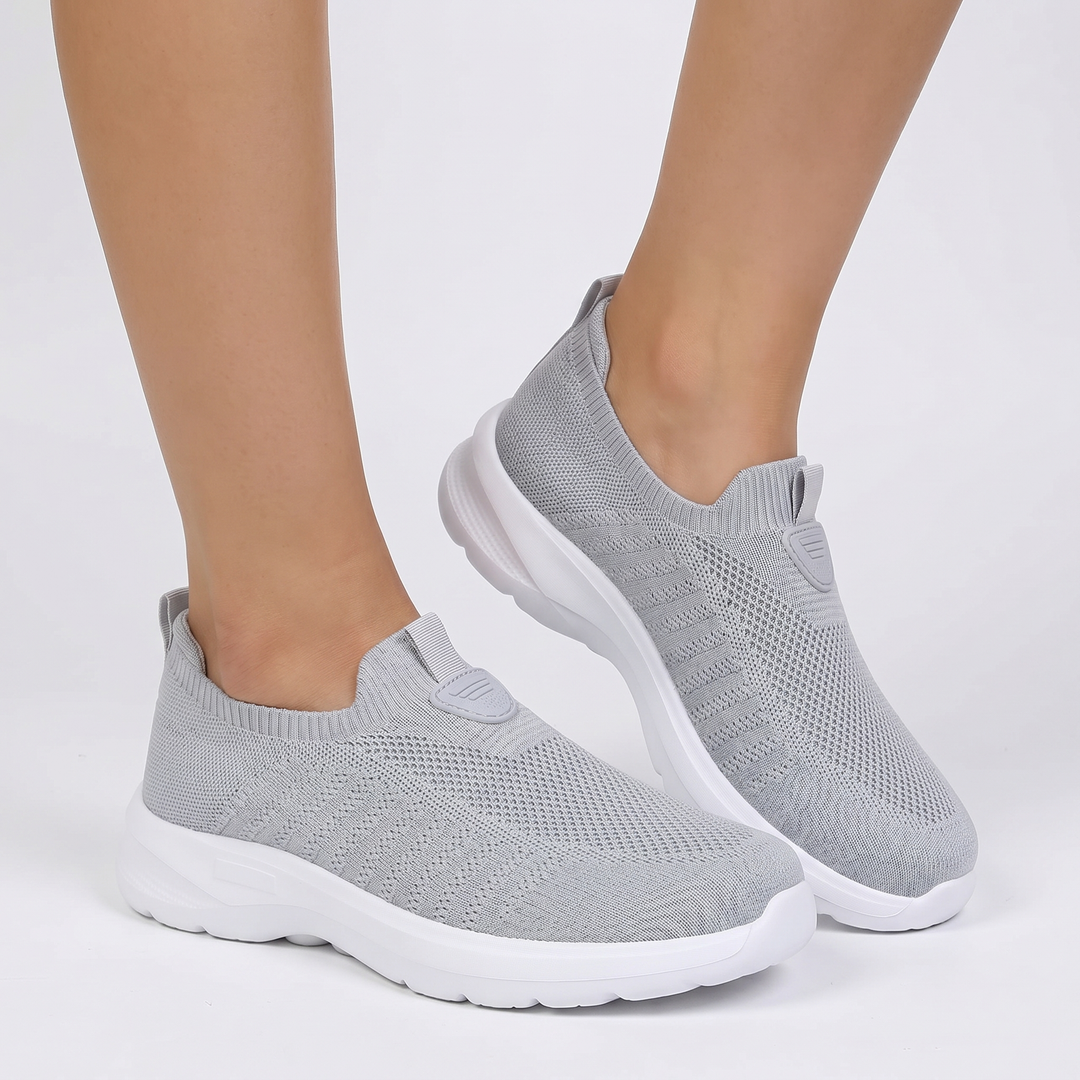 Zapatillas sin cordones de punto ortopédicas para mujer, ligeras, transpirables y con amortiguación para caminar