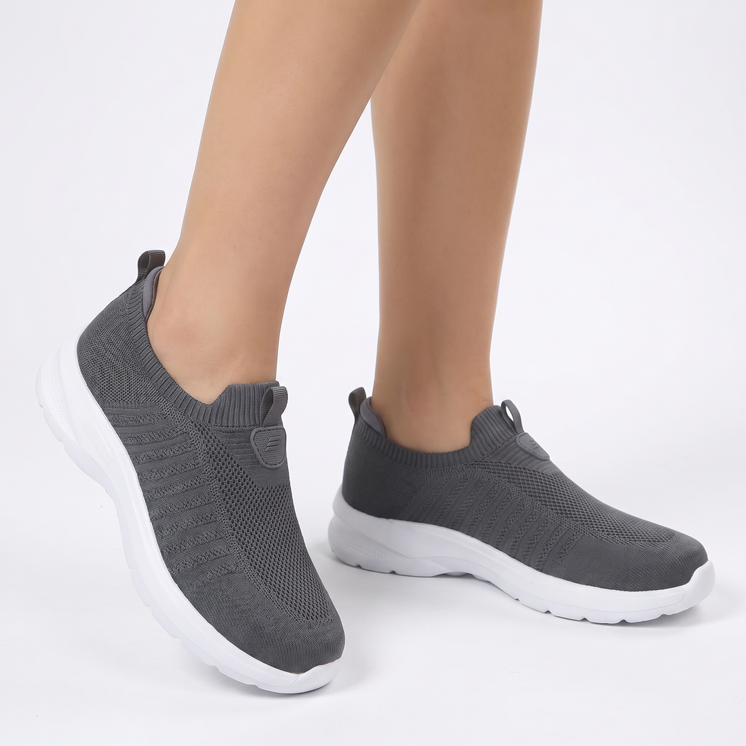 Zapatillas sin cordones de punto ortopédicas para mujer, ligeras, transpirables y con amortiguación para caminar