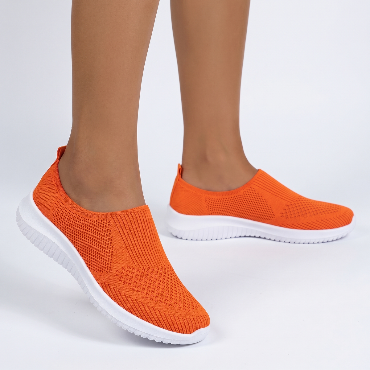 Women's Orthopaedic Slip-On Mesh Knit Sneakers Flat Sole Breathable Shoes