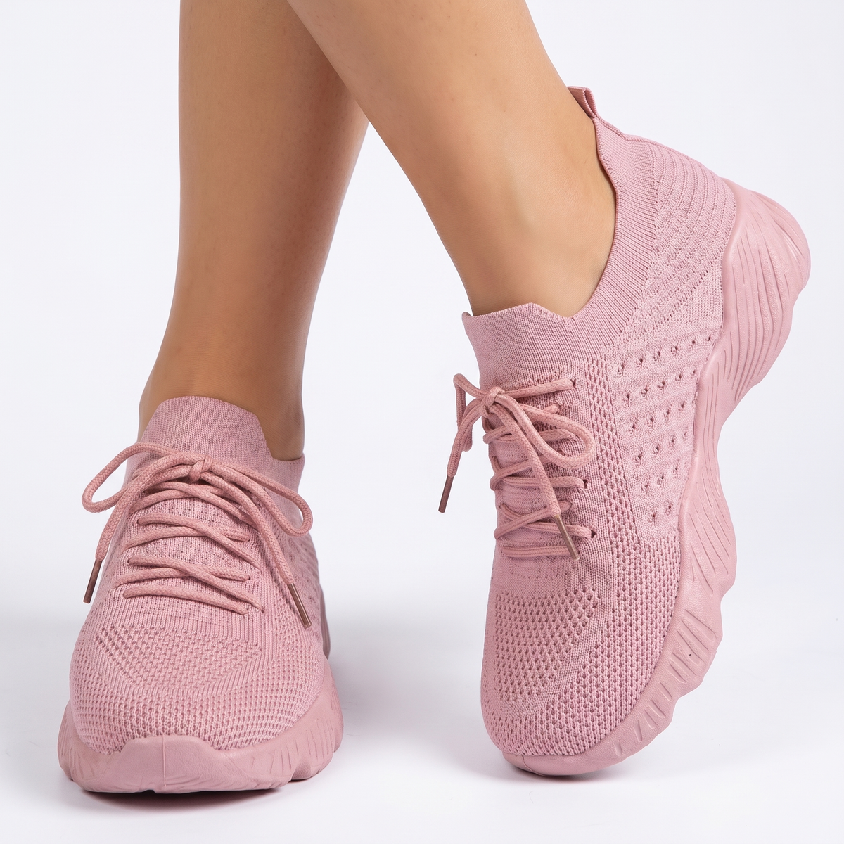 Women's Orthopaedic Knit Sock Sneakers Lace-Up Lightweight Breathable Shoes