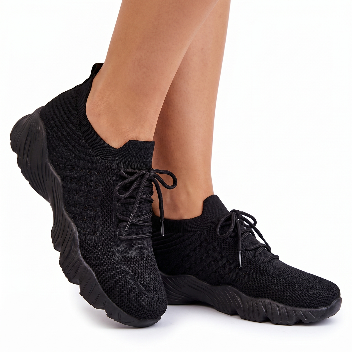 Women's Orthopaedic Knit Sock Sneakers Lace-Up Lightweight Breathable Shoes