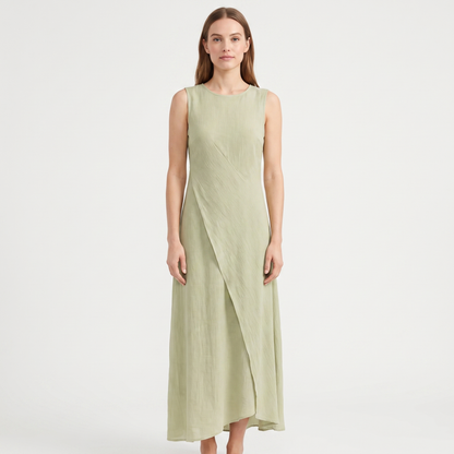 Women's Sleeveless Maxi Dress Asymmetric Hem Flowy Casual Summer