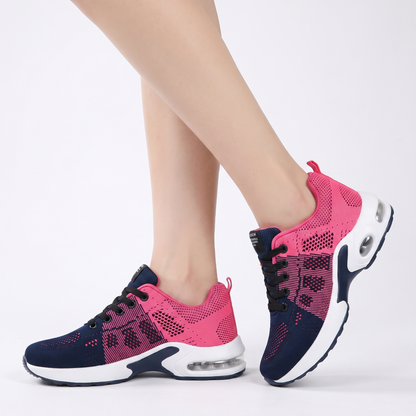 Women's Air Cushion Running Breathable Mesh Lace-Up Sport Autumn Sneakers