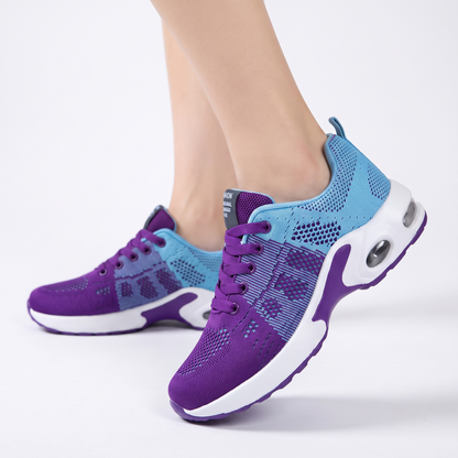 Women's Air Cushion Running Breathable Mesh Lace-Up Sport Autumn Sneakers